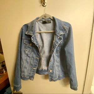 Plain Jean Jacket Faded Denim Plus Size 14 Lane Bryant
